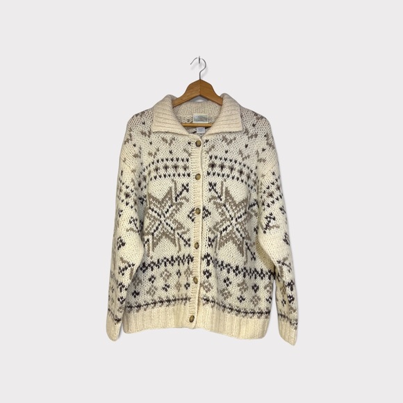 Vintage Susan Bristol Wool Blend Hand Knit Oversized Cozy Cardigan Sweat… - Picture 9 of 13